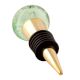 Mint Bubble Glass Wine Stopper in Golden Fitting